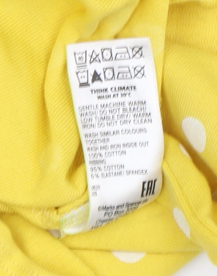 Womens UK Size 14 Marks and Spencer Yellow  T-Shirt