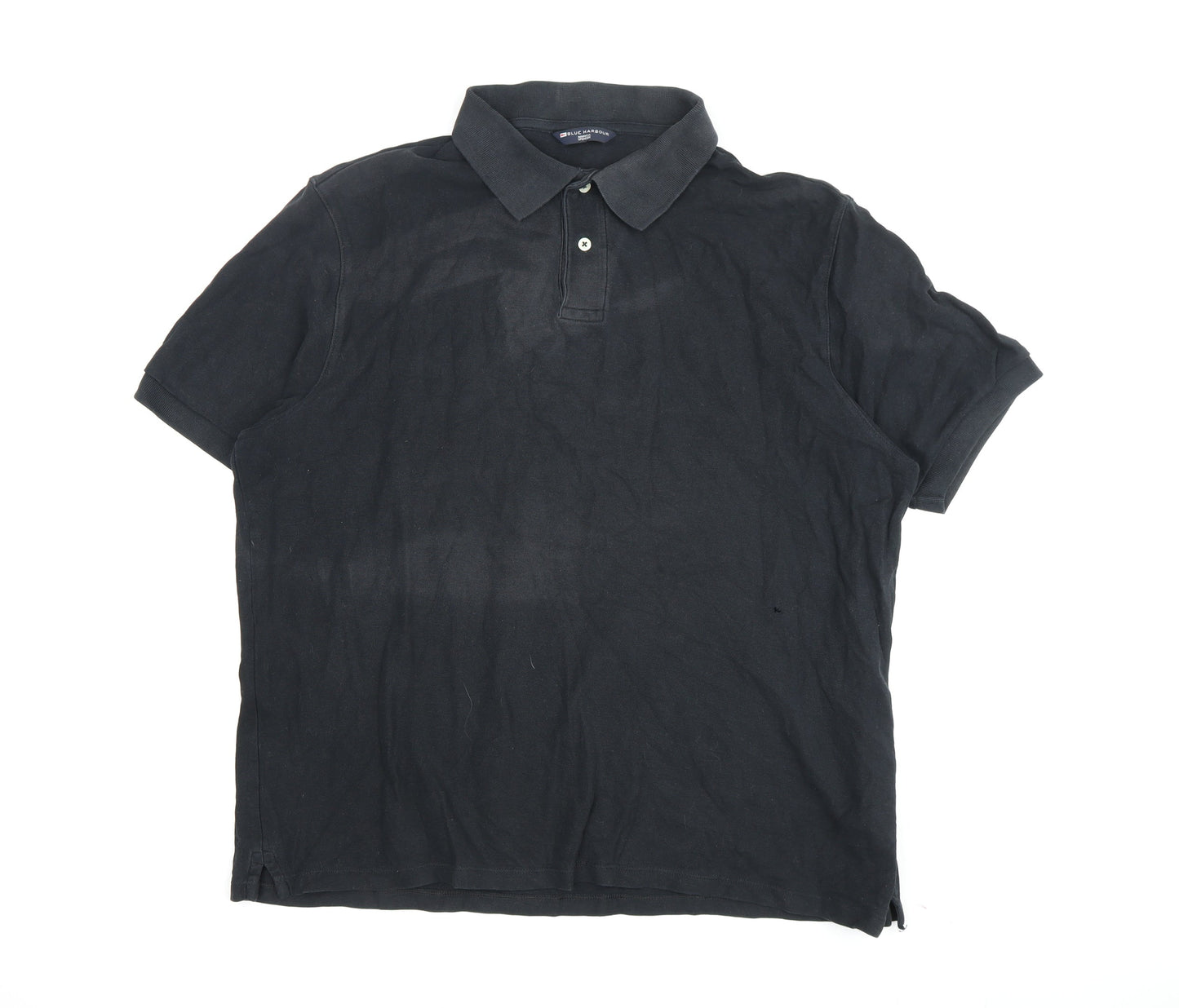 Marks and Spencer Men's Black Polo, XL, Cotton