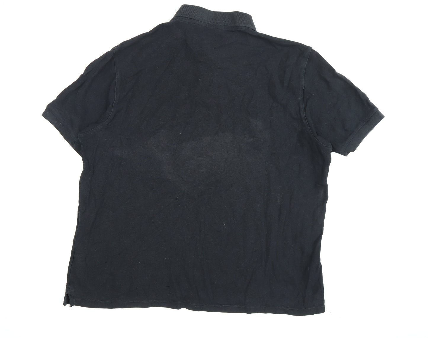 Marks and Spencer Men's Black Polo, XL, Cotton