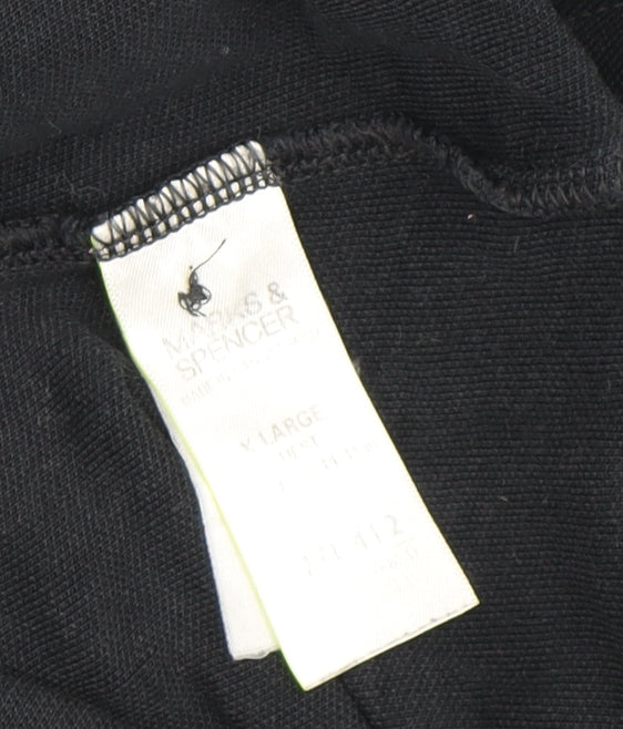 Marks and Spencer Men's Black Polo, XL, Cotton