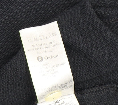 Marks and Spencer Men's Black Polo, XL, Cotton