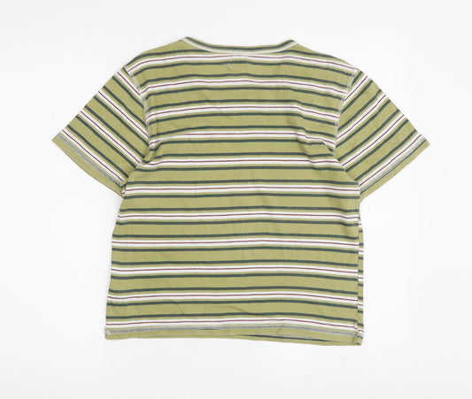 BDG Unisex Green Striped Cotton T-Shirt XL