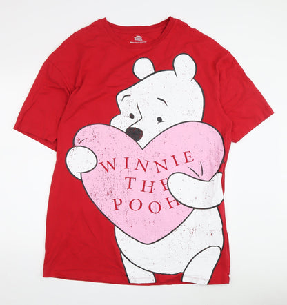 Unisex Adults UK Size M Disney Red Basic T-Shirt