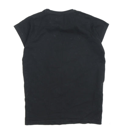 Girls FRIENDS Black Graphic T-Shirt, 11-12 Years, Casual Style