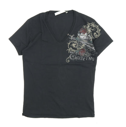 Take Two Unisex Black V-Neck T-Shirt L