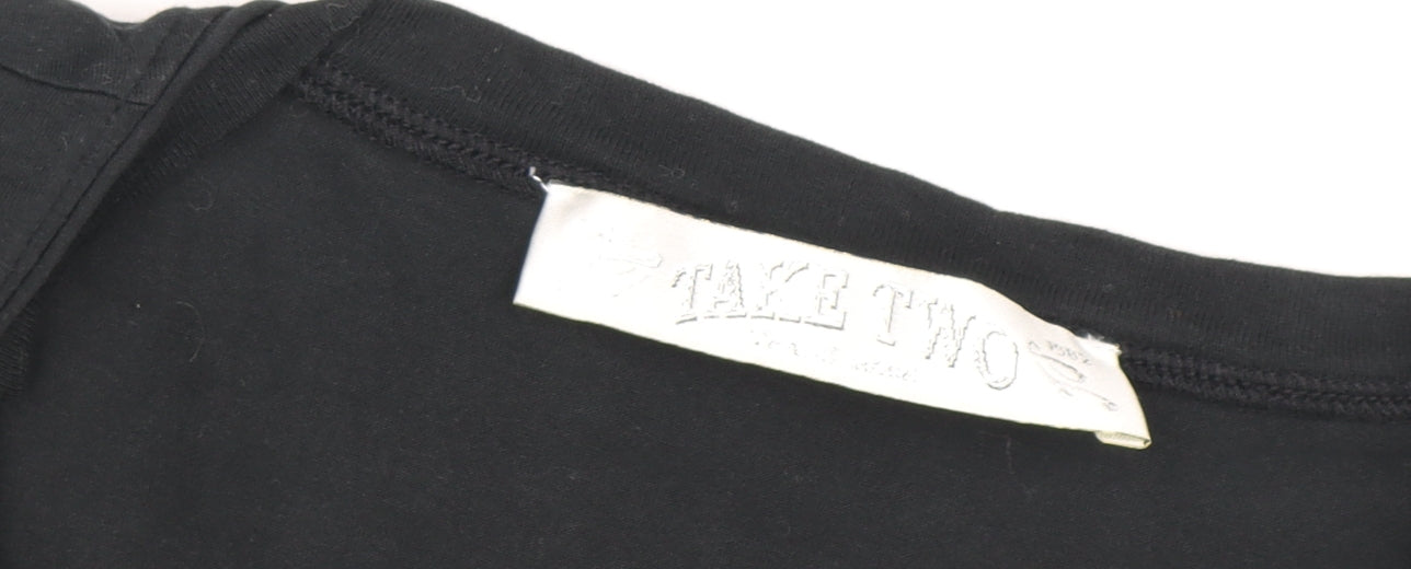 Take Two Unisex Black V-Neck T-Shirt L