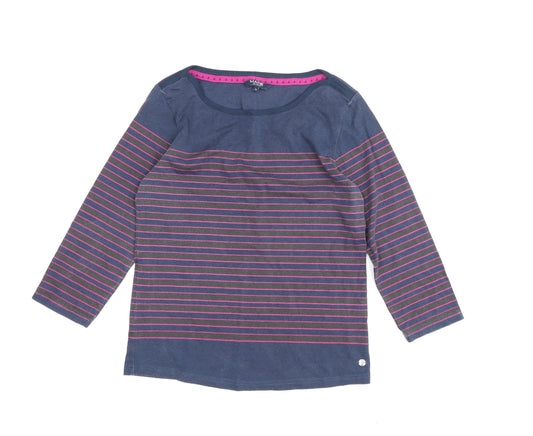 Maine New England Women's Blue Striped T-Shirt Size 14