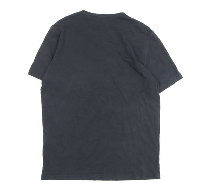REISS Men's Black S Cotton Crew Neck T-Shirt