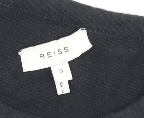 REISS Men's Black S Cotton Crew Neck T-Shirt
