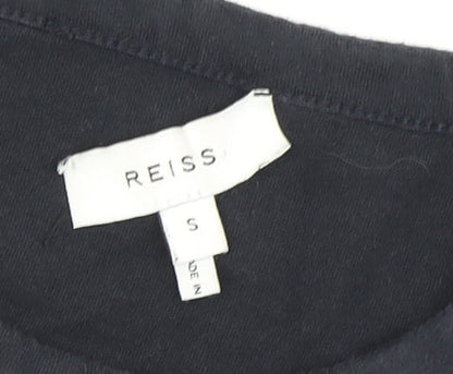 REISS Men's Black S Cotton Crew Neck T-Shirt