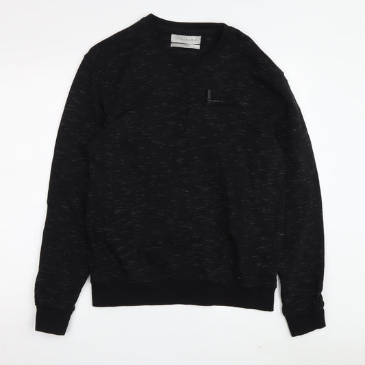 Zara Men's Black Pullover Sweatshirt M