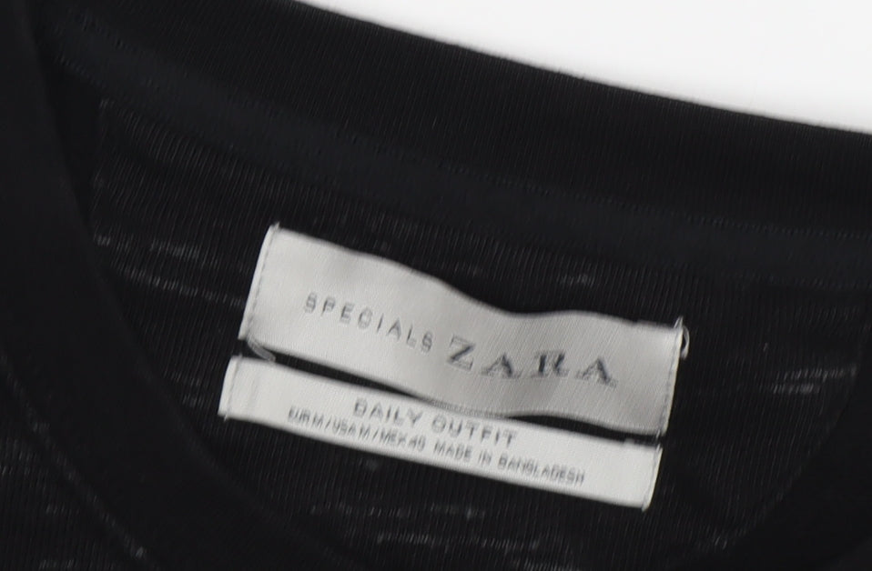 Zara Men's Black Pullover Sweatshirt M