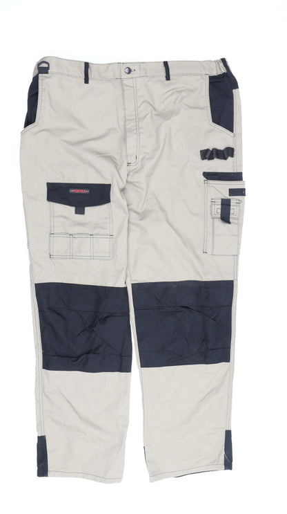 Portex Men's Beige Cargo Workwear Trousers Size 54