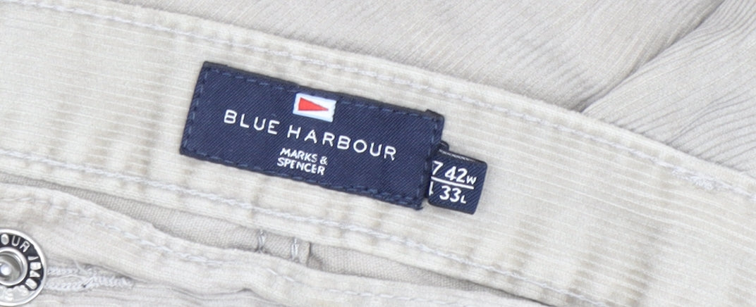 Marks and Spencer Men's Beige Corduroy Trousers 42W 33L