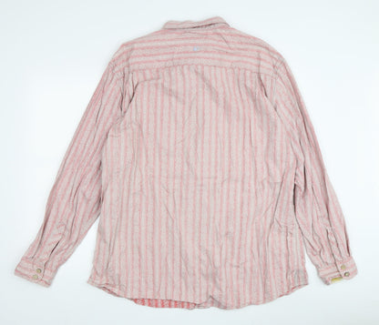 Mantaray Unisex Red Striped Cotton Button-Up Shirt 18