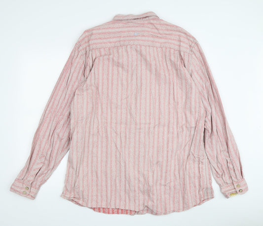 Mantaray Unisex Red Striped Cotton Button-Up Shirt 18
