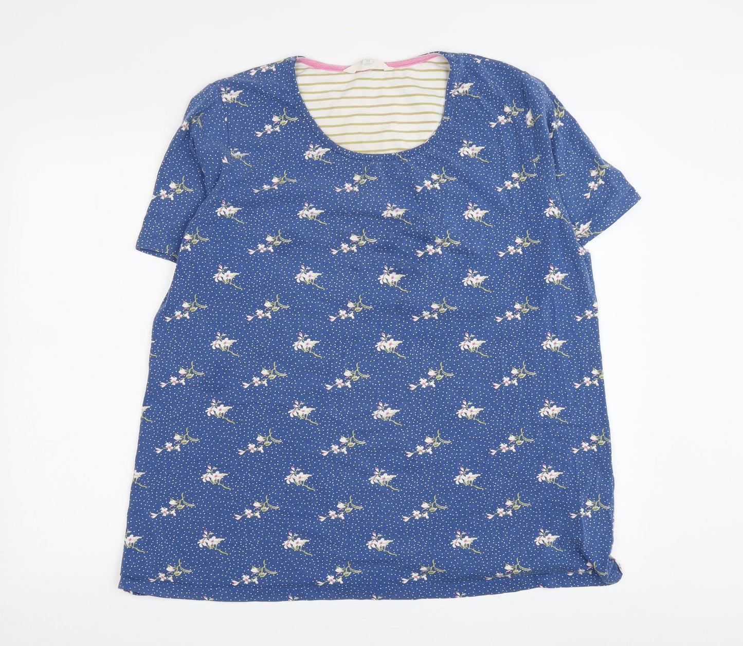 Womens UK Size 18 Tulchan Blue Basic T-Shirt