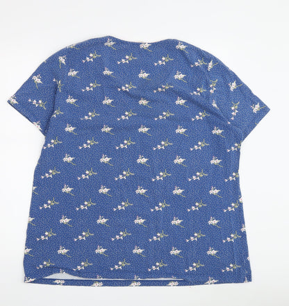 Womens UK Size 18 Tulchan Blue Basic T-Shirt