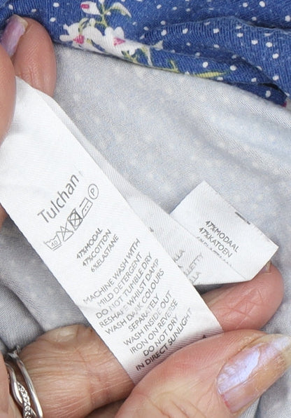 Womens UK Size 18 Tulchan Blue Basic T-Shirt