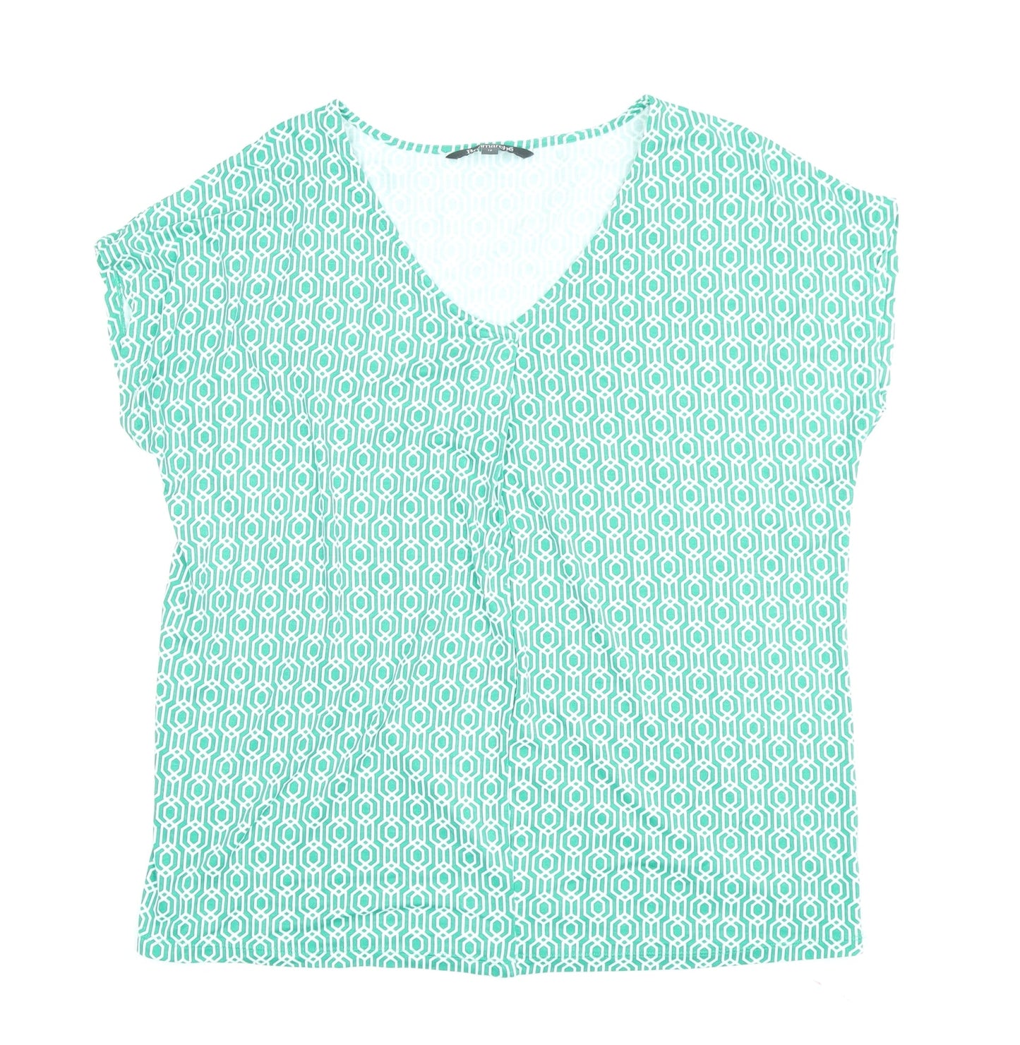 Womens UK Size 12 Bonmarché Green Basic T-Shirt
