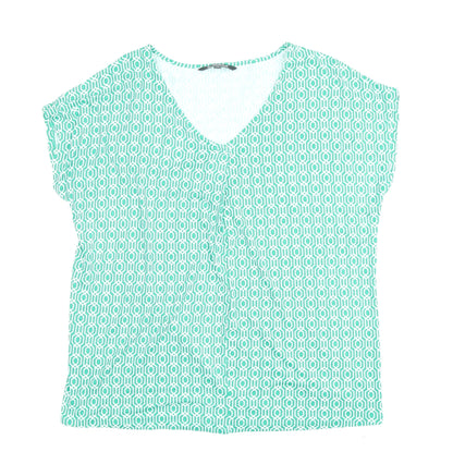 Womens UK Size 12 Bonmarché Green Basic T-Shirt