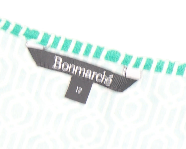 Womens UK Size 12 Bonmarché Green Basic T-Shirt