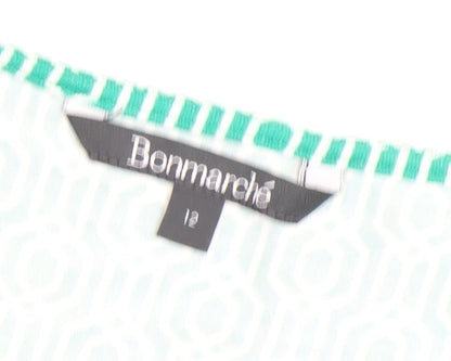 Womens UK Size 12 Bonmarché Green Basic T-Shirt