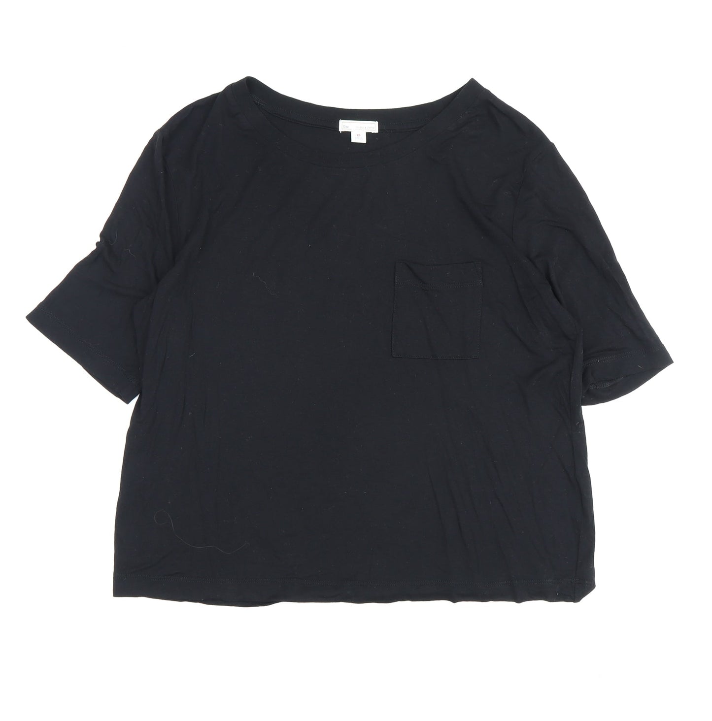 Womens UK Size XS Gap Black Basic T-Shirt