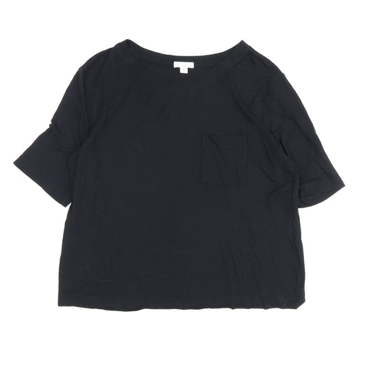 Womens UK Size XS Gap Black Basic T-Shirt