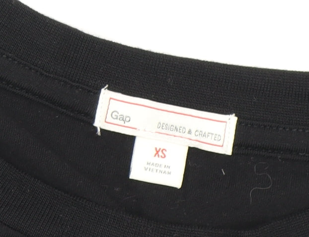Womens UK Size XS Gap Black Basic T-Shirt