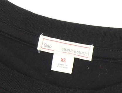 Womens UK Size XS Gap Black Basic T-Shirt
