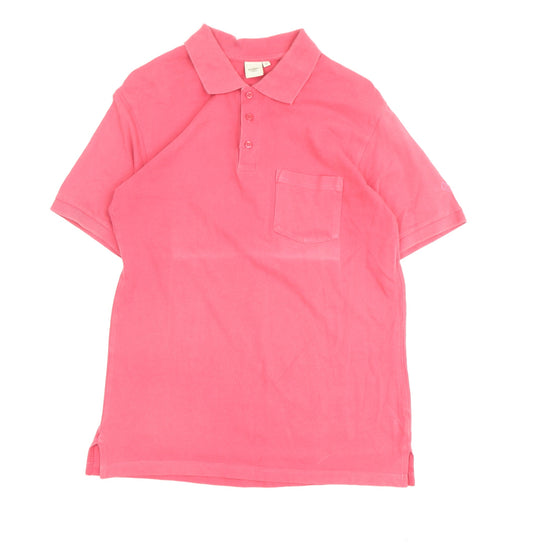 Cotton Traders Men's Pink Polo Shirt Medium