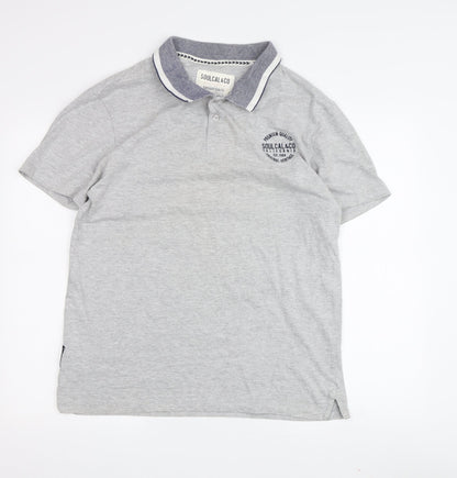 SoulCal & Co Men's Grey Polo Shirt Medium