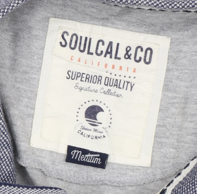 SoulCal & Co Men's Grey Polo Shirt Medium