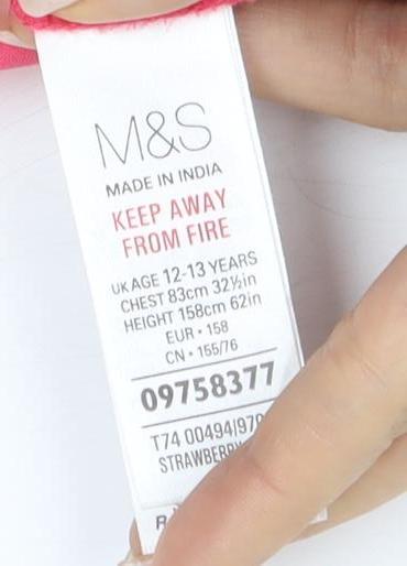 Marks and Spencer Girls Pink A-Line Knee Length Dress