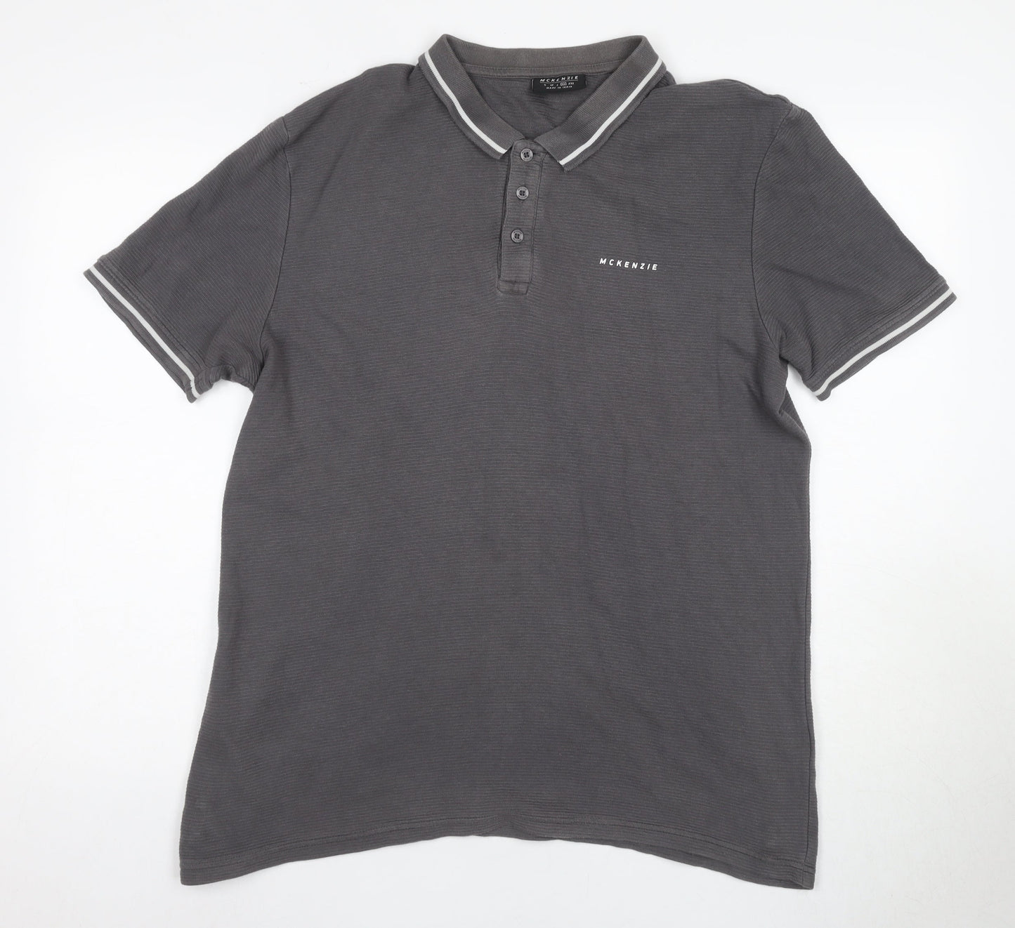 McKenzie Men's Grey Polo Shirt XL Short Sleeve Cotton