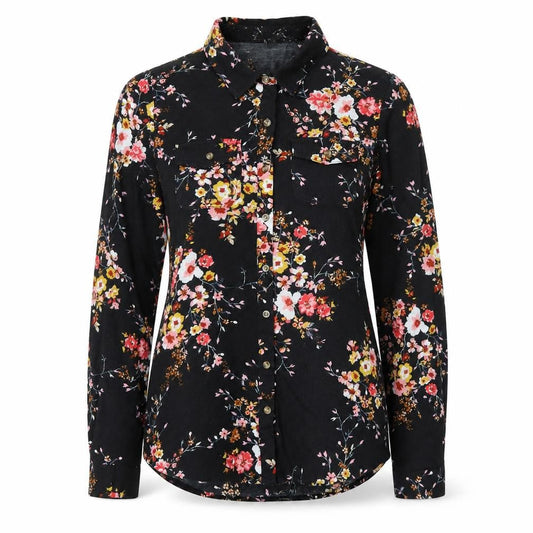 Womens UK Size S Apricot Black Basic Button-Up