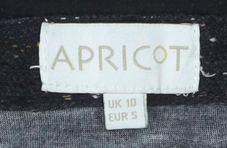 Womens UK Size S Apricot Black Basic Button-Up