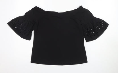 Banana Republic Women's Black Off-Shoulder Blouse XS