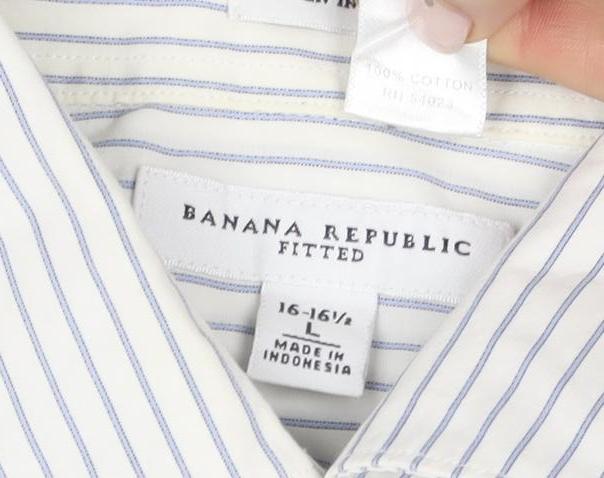 Mens UK Collar Size L Banana Republic Smart White  Dress Shirt