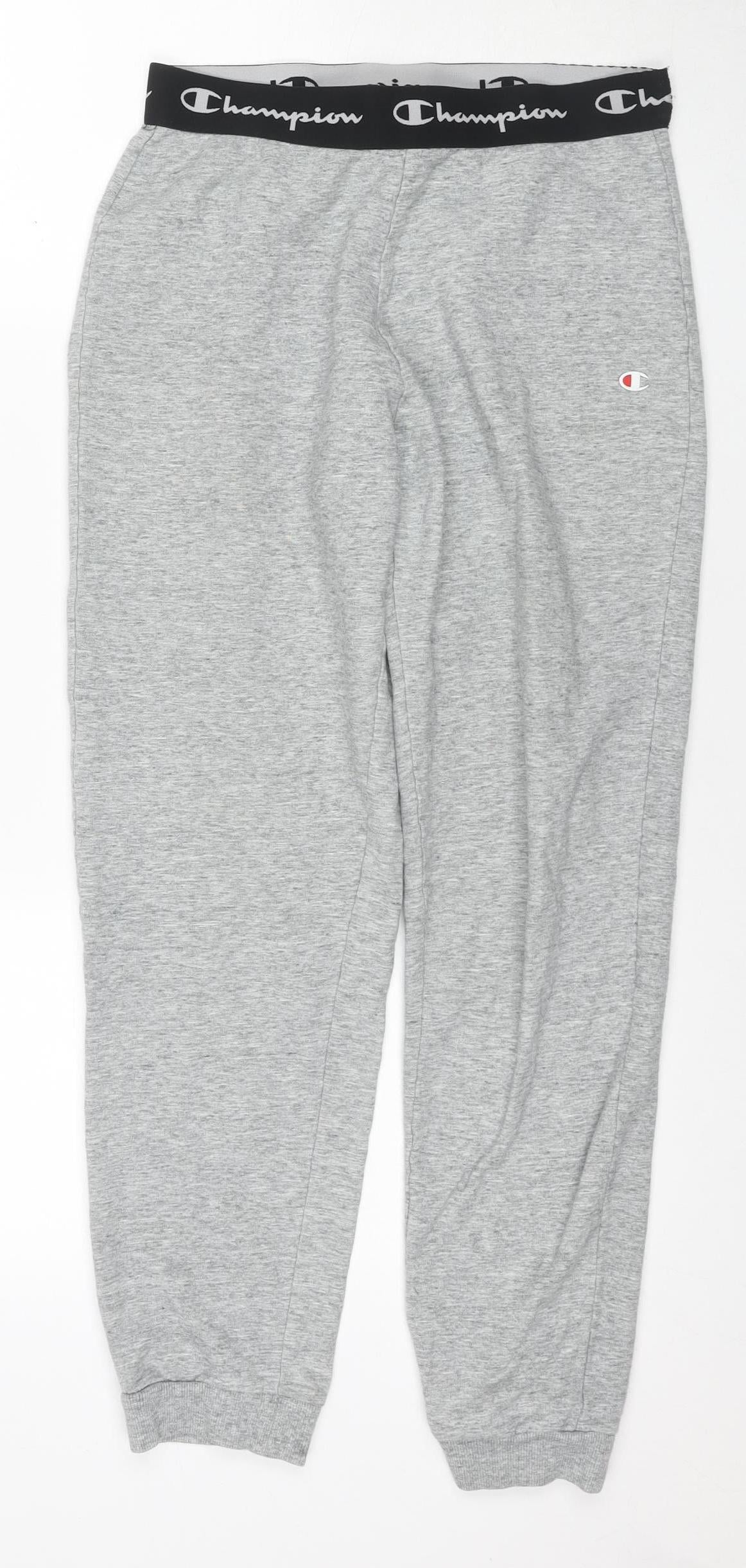 Champion Grey Jogger Trousers M Unisex Cotton Elastane