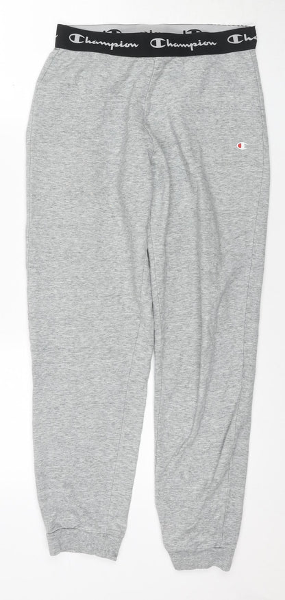 Champion Grey Jogger Trousers M Unisex Cotton Elastane
