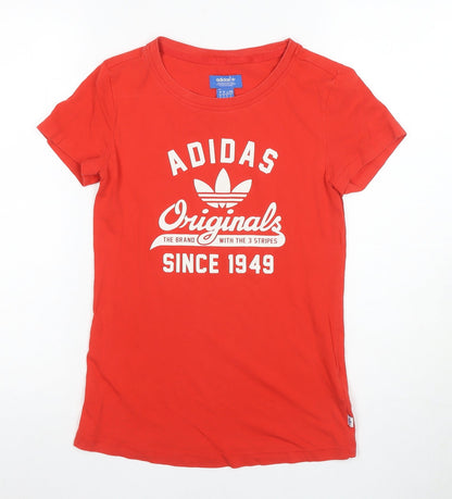 Adidas Women's Red T-Shirt, Size 6, Sporty Casual Style