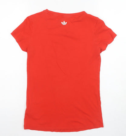 Adidas Women's Red T-Shirt, Size 6, Sporty Casual Style