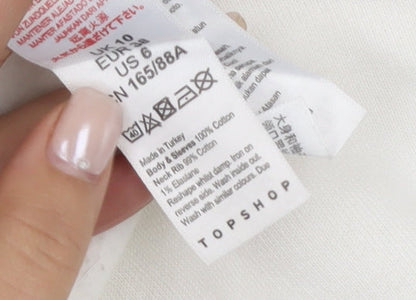 Topshop Women's White Panda Graphic Sweatshirt Size 10