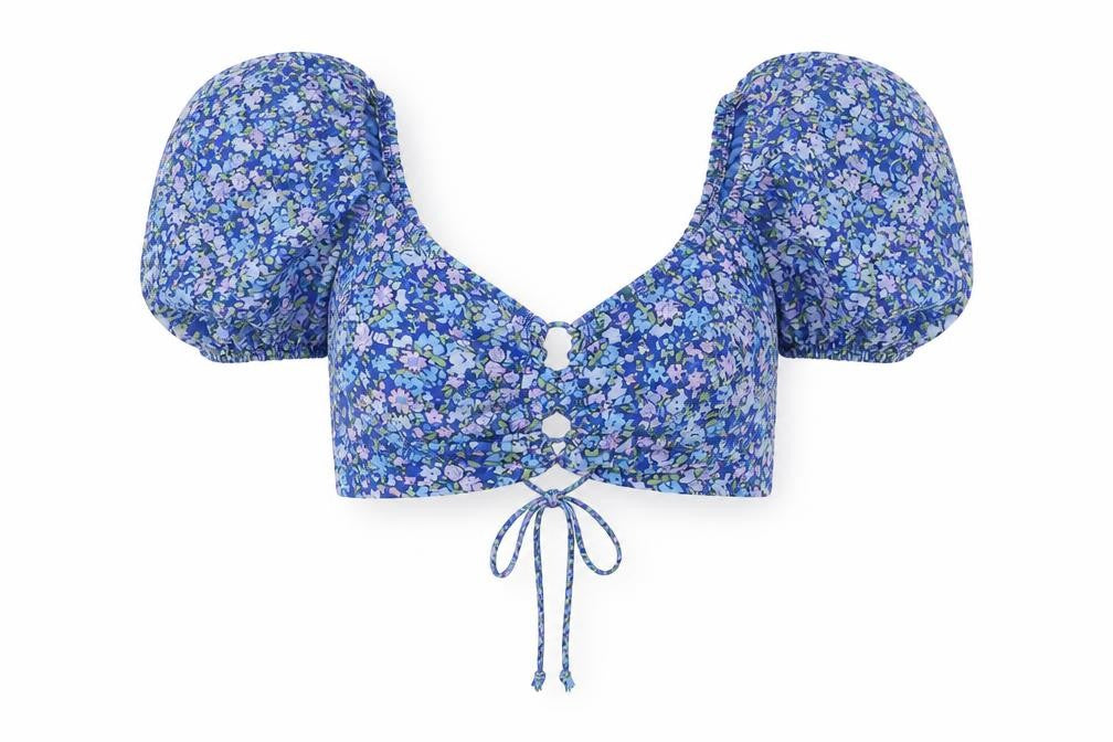 Womens UK Size XS Wild Fable Blue Cropped Blouse