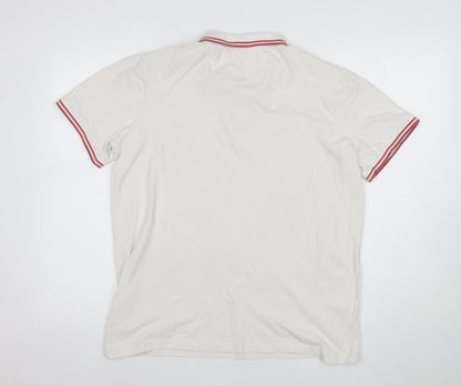 Slazenger Men's White Polo Shirt M Solid Logo