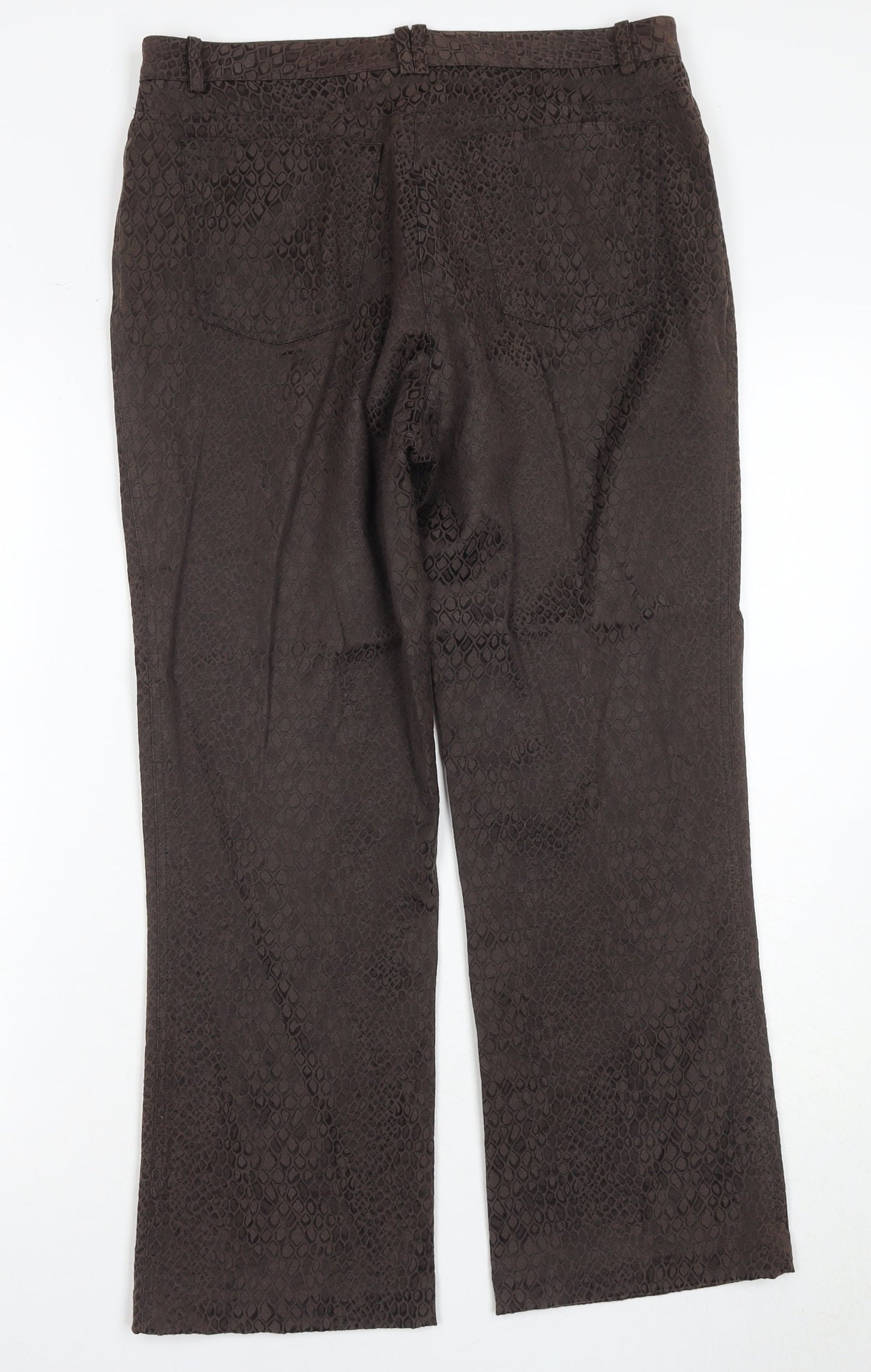 Jaeger Women’s Brown Animal Print Trousers - Size 12