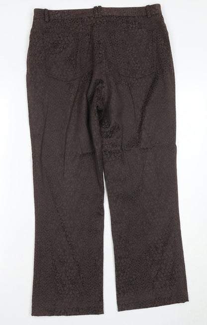 Jaeger Women’s Brown Animal Print Trousers - Size 12