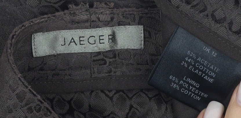 Jaeger Women’s Brown Animal Print Trousers - Size 12